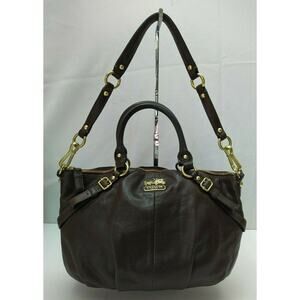 Coach Madison Dark Chocolate Brown Leather 2 Ways Satchel Shoulder Bag
